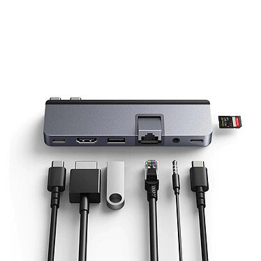 Acheter Hyper Hub USB-C Duo Pro 7-en-2 HyperDrive - Gris