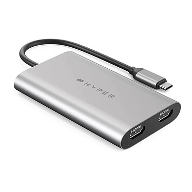 Hyper Dual 4K HDMI Adapter for MacBook M1 - HyperDrive - Grey
