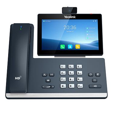 Yealink SIP T58W Pro avec caméra Téléphone SIP 16 lignes, caméra 720p, écran couleur LCD 7", combiné Bluetooth, PoE, double port Gigabit Ethernet, Wi-Fi et Bluetooth 4.2