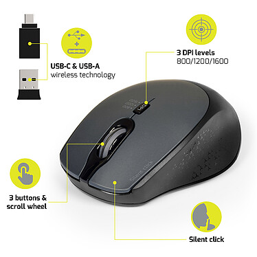 Buy PORT Connect Wireless and silent mouse (black)