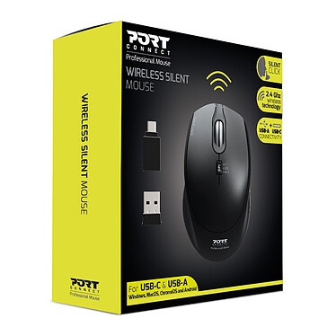 cheap PORT Connect Wireless and silent mouse (black)