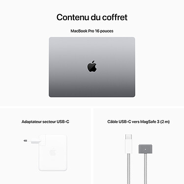 Apple MacBook Pro M2 Max 16" Gris sidéral 32Go/1 To (MNW83FN/A-M2-Max-32GB-1TB) pas cher