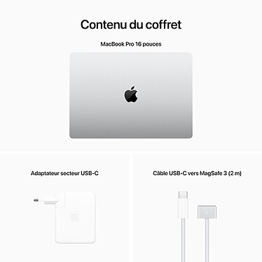 Apple MacBook Pro M2 Max 16" Argent 64Go/2To (MNWD3FN/A-M2-MAX-64GB-2TB) pas cher