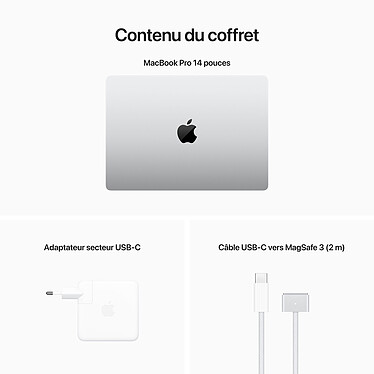 Apple MacBook Pro M2 Pro 14" Argent 16Go/1 To (MPHH3FN/A-1TB) pas cher