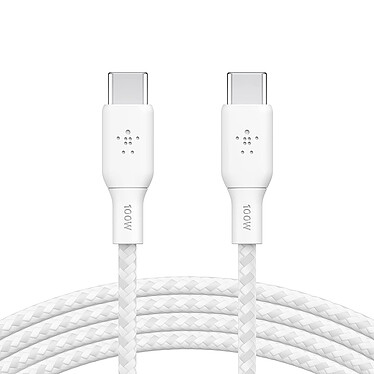 Belkin Câble USB-C vers USB-C 100W renforcé (blanc) - 2 m