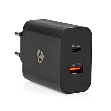 Nedis USB-C Wall Charger 65W + Quick Charge 3.0 USB-A Black