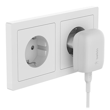 cheap Belkin 20W USB-C Power Charger with USB-C to Lightning Cable (White)