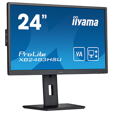 iiyama 23.8" LED - ProLite XB2483HSU-B5 1920 x 1080 pixels - 4 ms (gris à gris) - Format large 16/9 - Dalle VA - DisplayPort/HDMI - Hub USB - Pivot - Noir