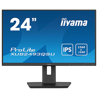 iiyama 23.8" LED - ProLite XUB2493QSU-B5 2560 x 1440 pixels - 4 ms (gris à gris) - 16/9 - Dalle IPS - HDMI/DisplayPort - Hub USB 3.0 - Pivot - Haut-parleurs - Noir