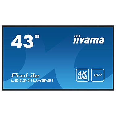 iiyama 42.5" LED - ProLite LE4341UHS-B1 3840 x 2160 pixels 16:9 - IPS - 1200:1 - 8 ms - HDMI/VGA - Haut-parleurs intégrés - Noir