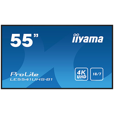 iiyama 54.6" LED - ProLite LE5541UHS-B1 3840 x 2160 pixels 16:9 - VA - 5000:1 - 9 ms - HDMI/VGA - Haut-parleurs intégrés - Noir
