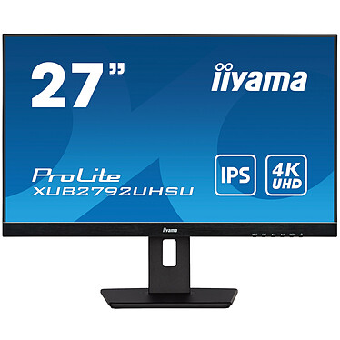 iiyama 27" LED - ProLite XUB2792UHSU-B5 3840 x 2160 pixels - 4 ms (gris à gris) - Format large 16/9 - Dalle IPS - DisplayPort/HDMI/DVI - Hub USB 3.0 - Pivot - Noir