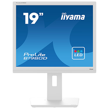 iiyama 19" LED - ProLite B1980D-W5 1280 x 1024 pixels - 5 ms (gris à gris) - Format 5/4 - VGA/DVI - Pivot - Blanc
