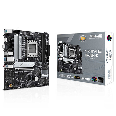 ASUS PRIME B650M-K Carte mère Micro ATX Socket AM5 AMD B650 - 2x DDR5 - M.2 PCIe 5.0 - USB 3.1 - PCI-Express 4.0 16x - LAN 2.5 GbE