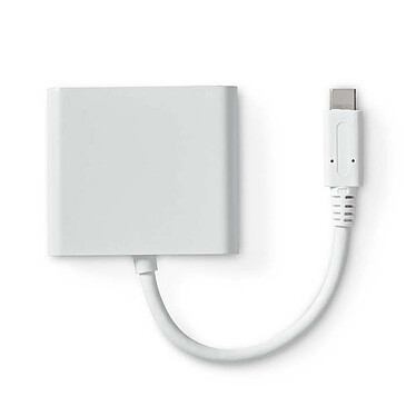 Avis Nedis Hub USB-C vers USB, USB-C et HDMI - 10 cm - Blanc 