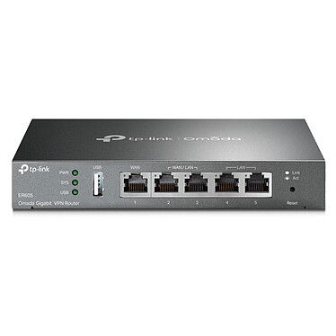 TP-LINK ER605 V2 Routeur VPN Omada Gigabit avec 1 port Gigabit RJ45 WAN + 2 ports Gigabit RJ45 WAN/LAN + 2 port Gigabit RJ45 LAN