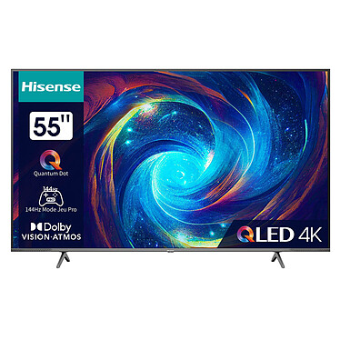 Hisense 55E7KQ Pro Téléviseur QLED 4K 55" (140 cm) - 100 Hz - Dolby Vision/HDR10+ - Wi-Fi/Bluetooth - Alexa/Google Assistant - 3x HDMI 2.1 - ALLM/VRR - Son 2.0 8W