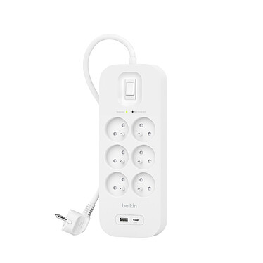 Belkin 6-outlet surge protector with 1 USB-C and 1 USB-A port