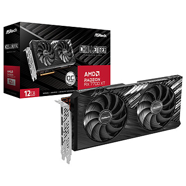 ASRock AMD Radeon RX 7700 XT Challenger 12GB OC 12 Go GDDR6 - HDMI/Tri DisplayPort - PCI Express (AMD Radeon RX 7700 XT)