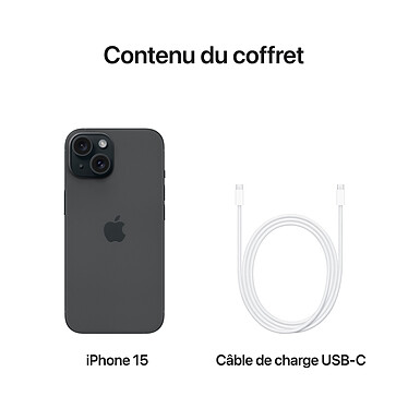 Apple iPhone 15 256 Go Noir pas cher