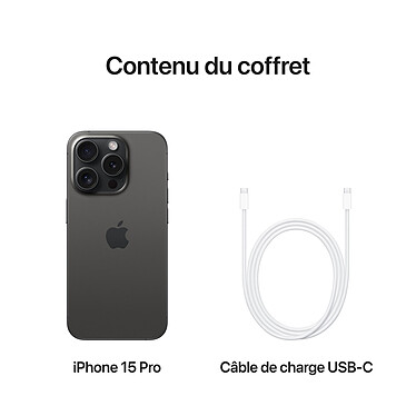 Apple iPhone 15 Pro 512 Go Titane Noir · Reconditionné pas cher