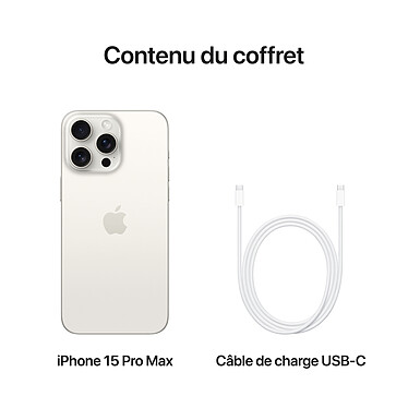Apple iPhone 15 Pro Max 256 Go Titane Blanc · Reconditionné pas cher