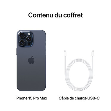 Apple iPhone 15 Pro Max 512 Go Titane Bleu · Reconditionné pas cher