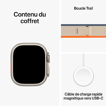 Acheter Apple Watch Ultra 2 GPS + Cellular Titanium Case Orange/Beige Trail Loop 49 mm - M/L