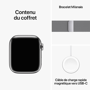 cheap Apple Watch Series 9 GPS + Cellular Stainless Steel Silver Milanese Loop 41 mm