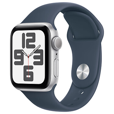 Apple Watch SE GPS (2023) Silver Aluminium Sport Band Storm Blue 40 mm - S/M