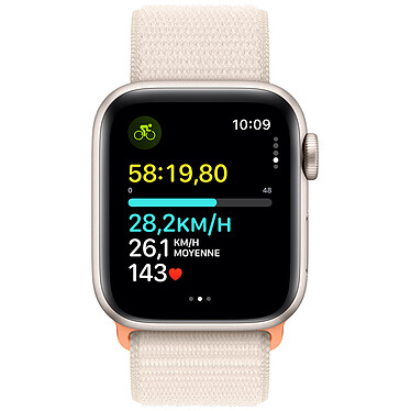 Nota Apple Watch SE GPS (2023) Starlight Alluminio Cinturino Sport Loop Starlight 40 mm