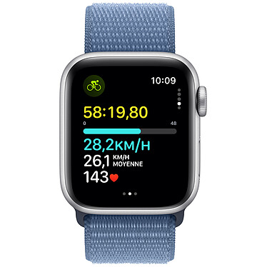 Review Apple Watch SE GPS (2023) Silver Aluminium Sport Loop Band Storm Blue 40 mm - S/M