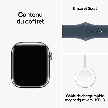 Apple Watch Series 9 GPS + Cellular Acero inoxidable Correa deportiva plateada Azul S/M 41 mm a bajo precio