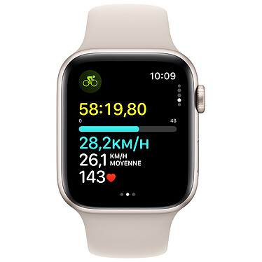 Avis Apple Watch SE GPS (2023) Starlight Aluminium Bracelet Sport Band Starlight 44 mm - M/L