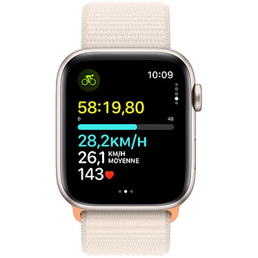 Nota Apple Watch SE GPS (2023) Starlight Alluminio Cinturino Sport Loop Starlight 44 mm