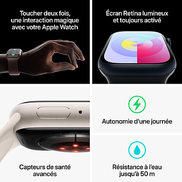 Acheter Apple Watch Series 9 GPS + Cellular Aluminium Lumière Stellaire Boucle Sport 45 mm