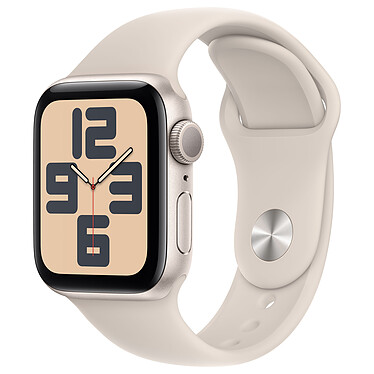 Apple Watch SE GPS + Cellular (2023) Correa deportiva de aluminio Starlight 40 mm - S/M