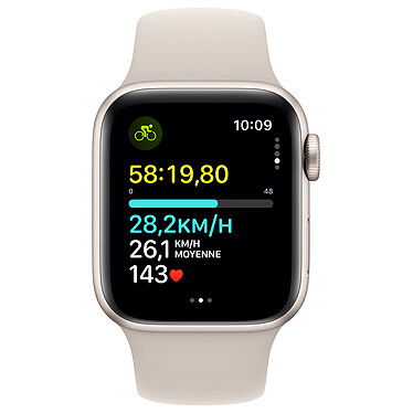 Avis Apple Watch SE GPS + Cellular (2023) Starlight Aluminium Bracelet Sport Band Starlight 40 mm - M/L