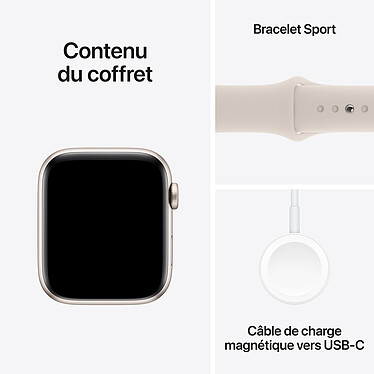 cheap Apple Watch SE GPS + Cellular (2023) Starlight Aluminium Sport Band 44 mm - S/M