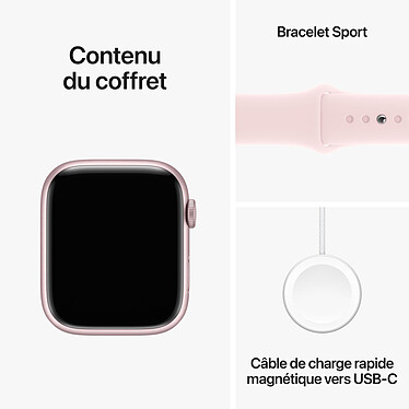 Apple Watch Series 9 GPS Correa deportiva de aluminio rosa S/M 45 mm a bajo precio