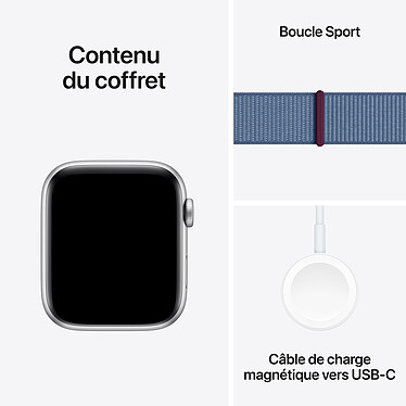 Apple Watch SE GPS + Cellular (2023) Silver Aluminium Sport Band Winter Blue 44 mm economico