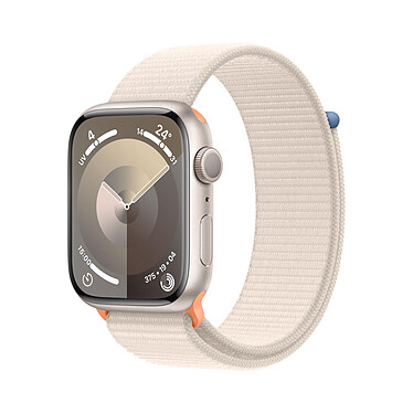 Apple Watch Series 9 GPS Aluminium Lumière Stellaire Boucle Sport 45 mm