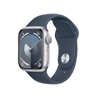 Apple Watch Series 9 GPS Correa deportiva de aluminio plateado azul M/L 41 mm