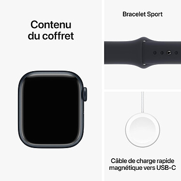 Apple Watch Series 9 GPS Correa deportiva de aluminio medianoche S/M 41 mm a bajo precio