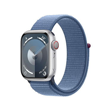 Apple Watch Series 9 GPS + Cellular Aluminium Argent Boucle Sport Bleu 41 mm