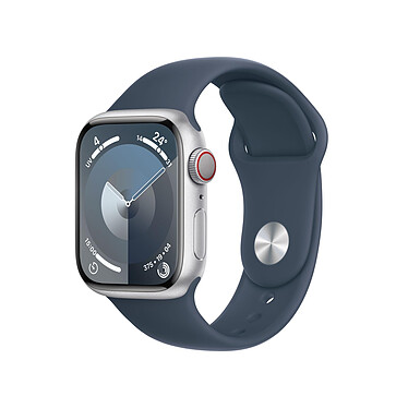 Apple Watch Series 9 GPS + Cellular Alluminio Argento Sport Band Blu M/L 41 mm