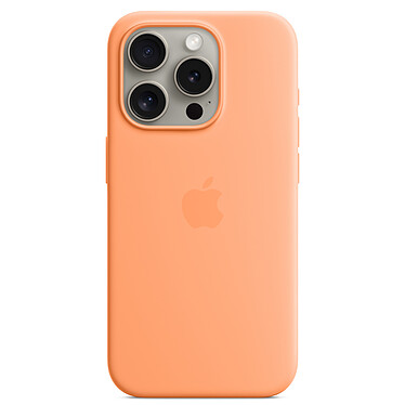 Funda de silicona con MagSafe Sorbete naranja Apple iPhone 15 Pro