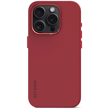 Custodia DECODED in silicone rosso per iPhone 15 Pro Max