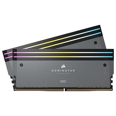 Corsair Dominator Titanium DDR5 RGB 64 Go (2 x 32 Go) 6000 MHz CL30 - Gris