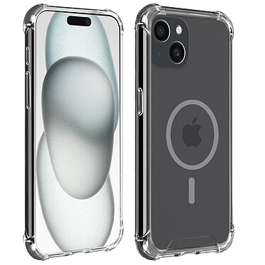Akashi Coque TPU Angles Renforcés MagSafe Apple iPhone 15 Coque de protection transparente avec angles renforcés compatible MagSafe pour Apple iPhone 15